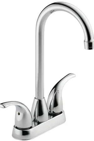 Low Price Delta Peerless Tunbridge Series P288LF Bar and Prep Faucet, 1.8 gpm, 2-Handle, Brass, Chrome Plated, Deck
