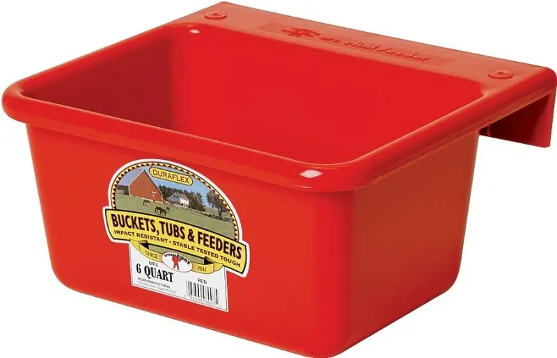 Little Giant MF6RED Hook Over Feeder, 6 qt Volume, DuraFlex Plastic, Red Next Day Delivery