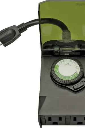 Woods 50011 Programmable Mechanical Timer, 15 A, 125 V, 1875 W, 24 hr Time Setting, 24 On/Off Cycles Per Day Cycle Mega Sale