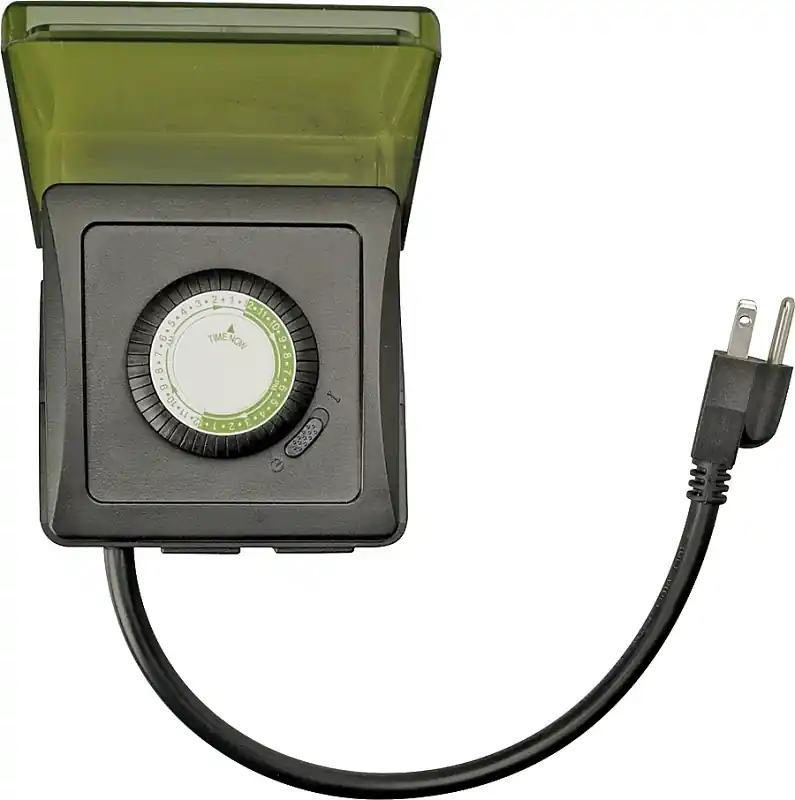Buy Direct Woods 50012 Mechanical Timer, 15 A, 125 V, 1875 W, 24 hr Time Setting, Black, 24 On/Off Cycles Per Day Cycle