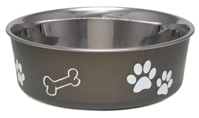 Buy Direct Loving Pets 7405ME Pet Feeding Bowl, M, 28 oz Volume, Polyresin/Stainless Steel, Espresso