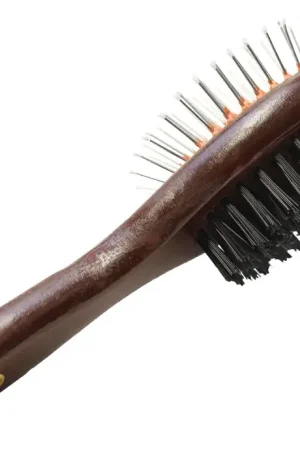 Aloe Care 00550 Pin and Bristle Brush, 2-in-1, Wood Buy Direct