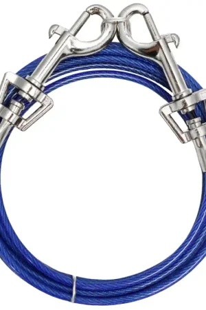 Affordable Boss Pet PDQ Q231000099 Pet Tie-Out Belt with Twin Swivel Snap, 10 ft L Belt/Cable, For: Medium Dogs Up to 35 lb