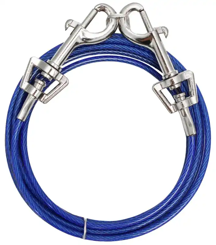 Affordable Boss Pet PDQ Q231000099 Pet Tie-Out Belt with Twin Swivel Snap, 10 ft L Belt/Cable, For: Medium Dogs Up to 35 lb