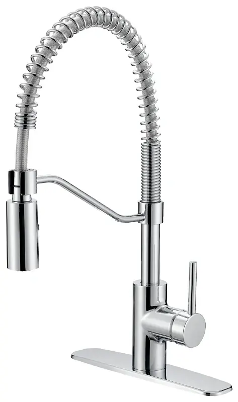 Boston Harbor FP4A0096CP Spring Pull-Down Kitchen Faucet, 1.8 gpm, 1-Handle, 1, 3-Faucet Hole, Brass/Plastic/Zinc Time-Limited