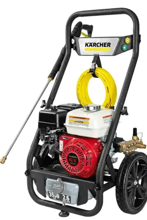 Karcher 1.107-419.0 Gas Pressure Washer, Honda GX200 Engine, Triplex Pump, 3500 psi Operating, 2.6 gpm, 35 ft L Hose New Release
