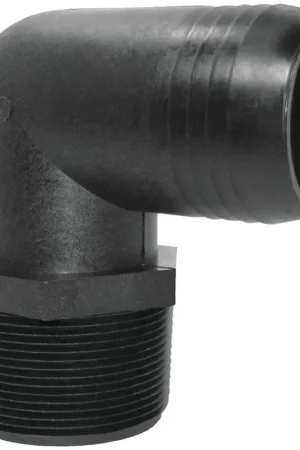 Best Choice Green Leaf EL1010P Hose to Pipe Elbow, 1 x 1 in, Hose Barb x Male NPT, Polypropylene, Black, Pack of 5