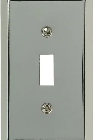 Weekend Sale Amerelle 161T Wallplate, 4-15/16 in L, 2-7/8 in W, 1-Gang, Steel, Polished Chrome