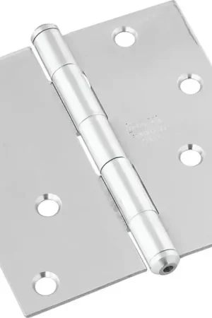 While Supplies Last National Hardware N830-276 Square Corner Door Hinge, 4 in H Door Leaf, 4 in L, Stainless Steel, Zinc, 8-Mounting Hole