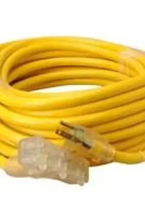 CCI 043888802 Extension Cord, 10 AWG Cable, 50 ft L, 15 A, 125 V, Yellow Same Day Shipping