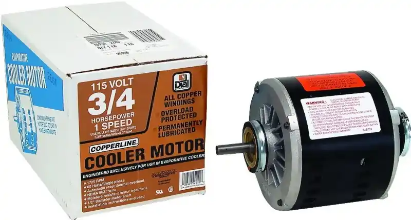 Cheap Dial 2205 Evaporative Cooler Motor, 0.75 hp, 115 V, 1/2 in Dia Shaft, 1725 rpm Speed, Ball Bearing