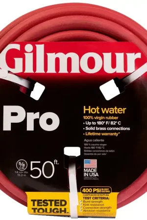 Affordable Gilmour Mfg 886501-1001 Commercial Hose, 50 ft L, Rubber, Red