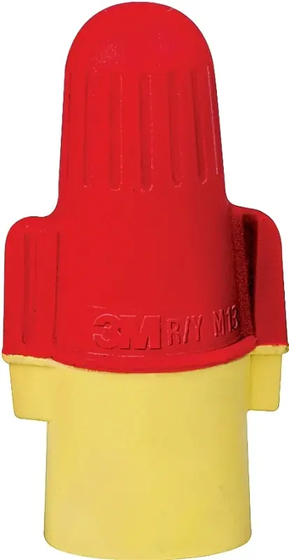 3M Performance Plus R/Y+ Wire Connector, 22 to 8 AWG Wire, Steel Contact, Red/Yellow Time-Limited