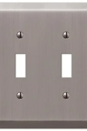 Amerelle Century 163TTAN Wallplate, 4-15/16 in L, 4-9/16 in W, 2 -Gang, Steel, Antique Nickel, Pack of 3 Secure Checkout