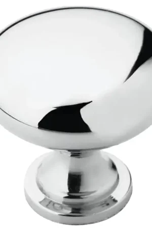 Amerock Allison Value Series BP5300526 Cabinet Knob, 1-1/8 in Projection, Zinc, Polished Chrome Time-Limited