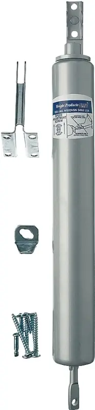 Wright Products V820 Pneumatic Door Closer, Aluminum, 90 deg Opening, Includes: Mounting Hardware Premium