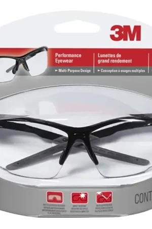 3M 47070-WZ4 Multi-Purpose Safety Eyewear, Anti-Fog Lens, Plastic Frame, Black Frame Final Sale