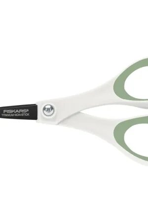 Brand New Fiskars 1073594 Scissors, Stainless Steel Blade, Soft Grip Handle, Green/White Handle