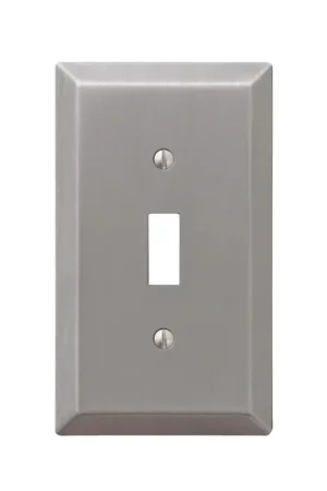 Amerelle 163TBN Wallplate, 4-15/16 in L, 2-7/8 in W, 1 -Gang, Steel, Brushed Nickel Super Sale