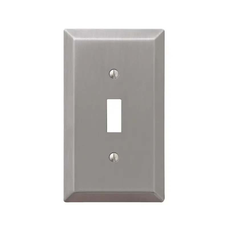 Amerelle 163TBN Wallplate, 4-15/16 in L, 2-7/8 in W, 1 -Gang, Steel, Brushed Nickel Super Sale