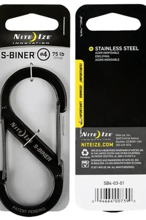 Cheap Nite Ize S-Biner Series SB4-03-01 Dual Carabiner, #4 Dia Ring, Stainless Steel
