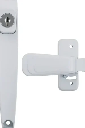 Wright Products VK444-2WH Pushbutton Latch, 3/4 to 2 in Thick Door, For: Out-Swinging Wood/Metal Screen, Storm Doors Popular