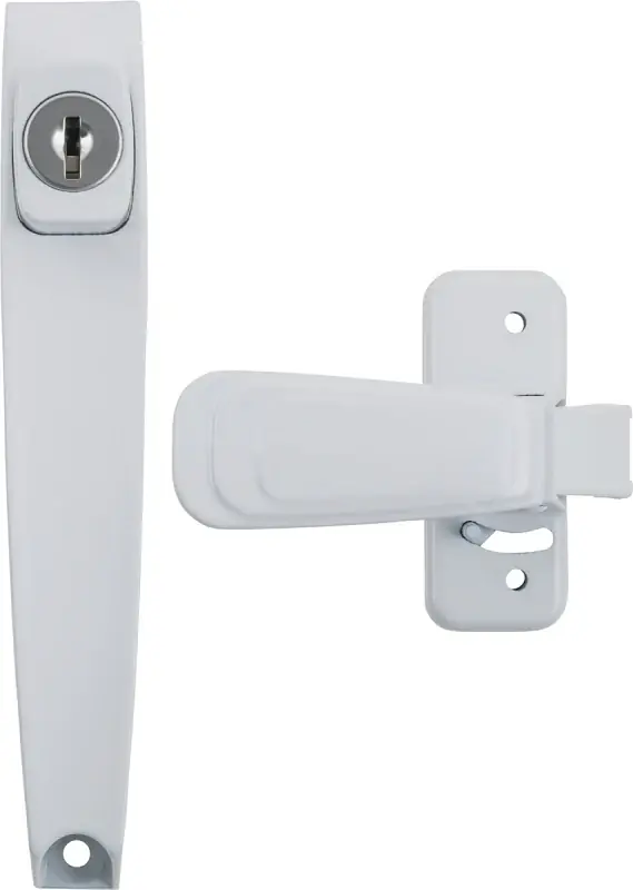 Wright Products VK444-2WH Pushbutton Latch, 3/4 to 2 in Thick Door, For: Out-Swinging Wood/Metal Screen, Storm Doors Popular