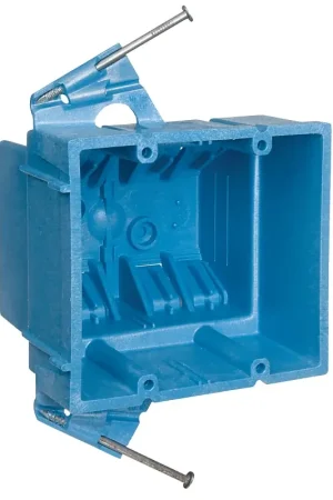 Carlon BH235A Outlet Box, 35 cu-in, 2-Gang, PVC, Blue, Nail Don't Miss Out