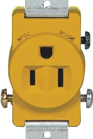 Bargain Eaton Wiring Devices 817V-BOX Single Receptacle, Flush Mounting, 2-Pole, 125 V, 15 A, Side Wiring