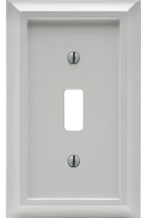 Amerelle 2040TW Wallplate, Decorative, 1-Gang, Wood, White, Pack of 4 Mega Sale