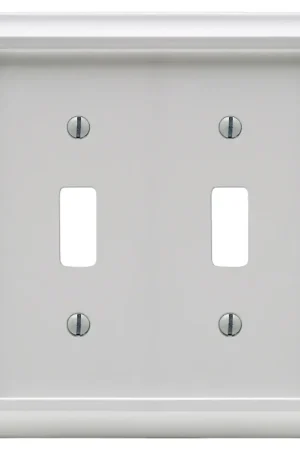 Today Only Amerelle 2040TTW Wallplate, Decorative, 2-Gang, Wood, White, Pack of 3