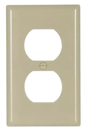 Weekend Sale Eaton 2132V-BOX Duplex Receptacle Wallplate, 4-1/2 in L, 2-3/4 in W, Standard, 1-Gang, Thermoset, Ivory, High-Gloss, Pack of 25