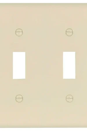 Weekend Sale Eaton 2139LA-BOX Wallplate, 4-1/2 in L, 4-9/16 in W, 2-Gang, Thermoset, Light Almond, High-Gloss
