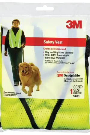 3M 94601-80030T Reflective Safety Vest, One-Size, Fabric, Fluorescent Yellow, 1 Pockets Final Sale