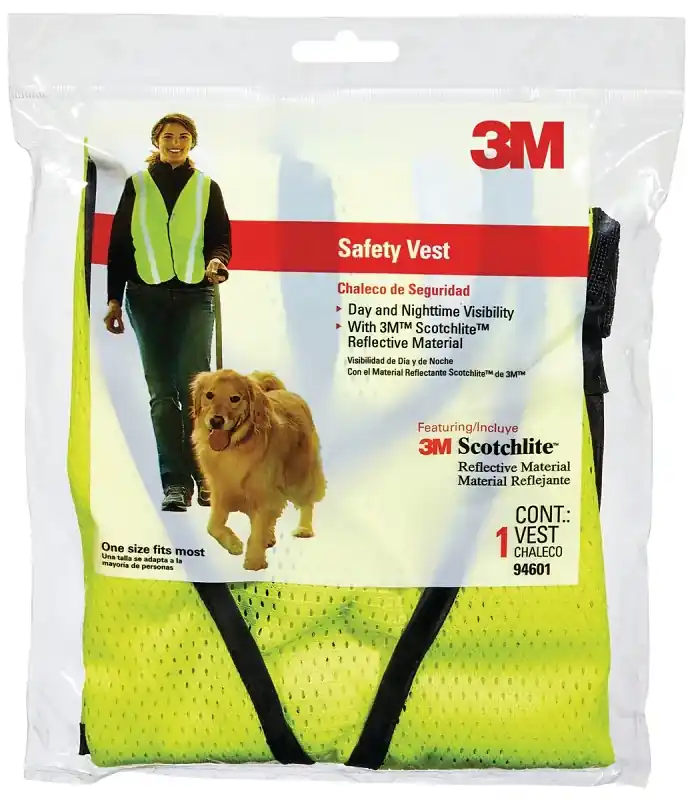 3M 94601-80030T Reflective Safety Vest, One-Size, Fabric, Fluorescent Yellow, 1 Pockets Final Sale
