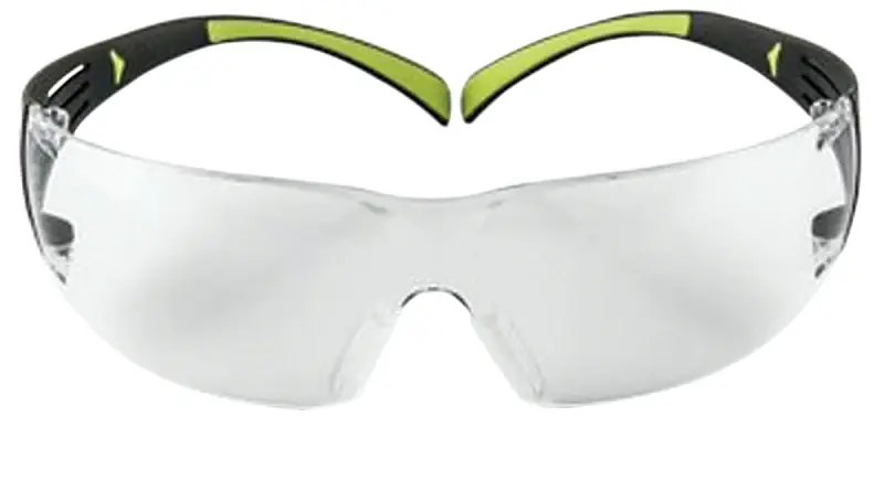 3M SF400C-WV-6 Safety Eyewear, Clear Lens, Neon Green/Black Frame, Anti-Fog, Scratch-Resistant Lens Latest