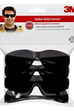 3M 90835-00000B Safety Eyewear, Scratch-Resistant Lens, Polycarbonate Lens, Wraparound Frame, Plastic Frame, Gray Frame Budget