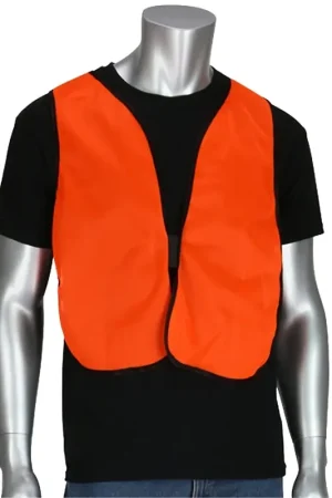 Best Choice Safety Works 818040 Reflective Safety Vest, One-Size, Mesh Fabric, Orange, Hook and Loop