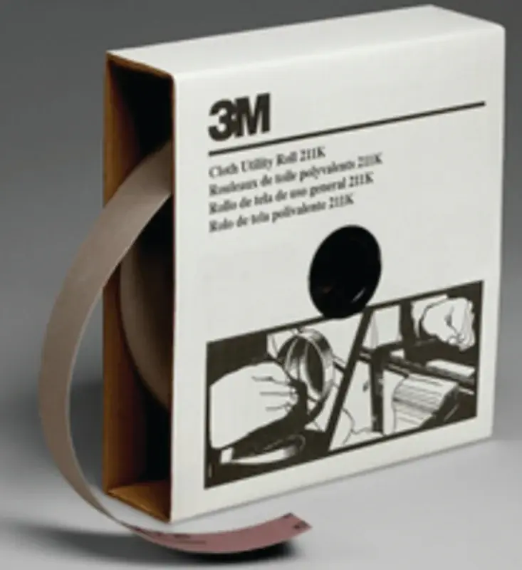 3M 211K 05028 Utility Cloth Roll, 50 yd L, 1-1/2 in W, 120 Grit, Fine, Aluminum Oxide Abrasive New Release