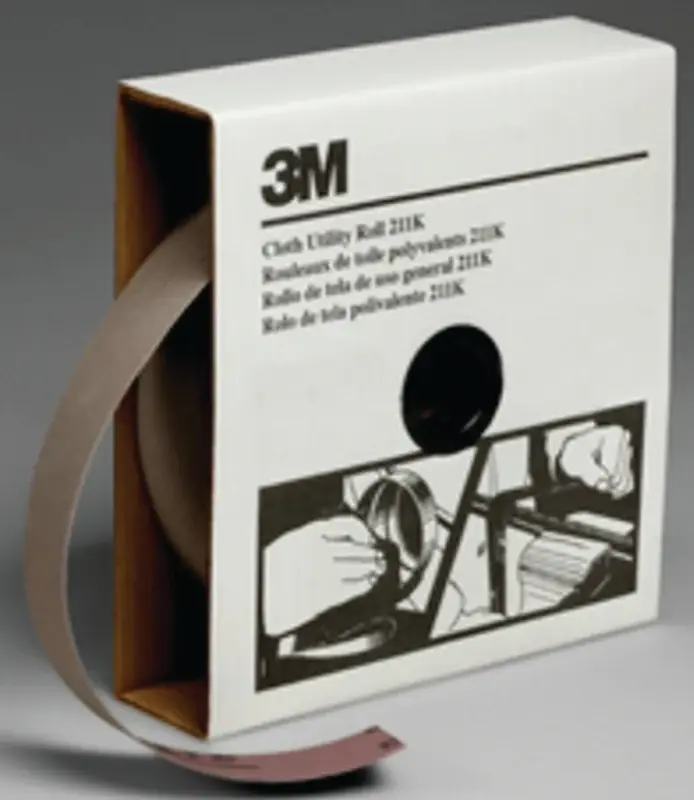 3M 211K 05026 Utility Cloth Roll, 50 yd L, 1-1/2 in W, 180 Grit, Very Fine, Aluminum Oxide Abrasive Authentic