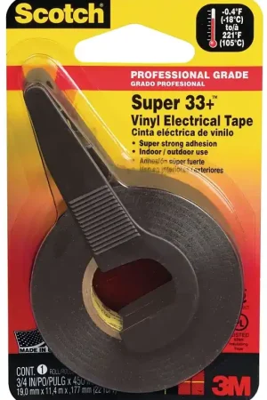While Supplies Last Scotch 10414 Electrical Tape, 450 in L, 3/4 in W, PVC Backing, Black