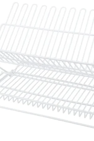 Affordable Simple Spaces JI-22W-3L Dish Rack, 20 lb, 18-1/4 in L, 12-3/4 in W, 11 in H, Steel, White, White PE Coated