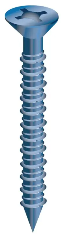 Brand New Cobra Anchors 630W Screw, 1/4 in Thread, 1-1/4 in L, Flat Head, Phillips, Robertson Drive, Steel, 10/PK