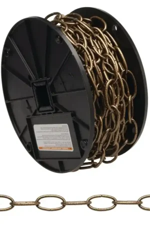 Campbell 0722010 Decorator Chain, #10, 40 ft L, 35 lb Working Load, Metal, Brushed Nickel Fast Shipping