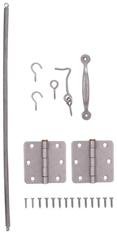 ProSource LR-115-PS Hinge Set, Galvanized Steel, Sliver, Galvanizes, 22-Piece, For: Wood Screen Doors Latest