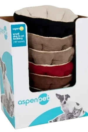 Aspenpet 26947/26542 Pillow Pet Bed, 18 in L, 18 in W, Round, Polyester Fill, Fabric, Assorted, Pack of 16 Weekend Sale