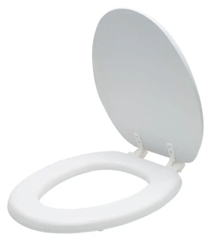 ProSource ES001-WH Toilet Seat, Elongated, PP, White, Plastic Hinge Last Chance