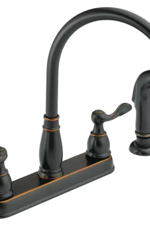 Direct From Factory Delta Windemere Series 21996LF-OB Kitchen Faucet, 1.8 gpm, 2-Handle, Plastic, Oil Rubbed Bronze, Deck