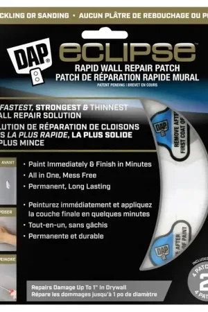 Buy Online DAP 7079809161 Rapid Wall Repair Patch, 2 in Dimensions, Clear, Pack of 6