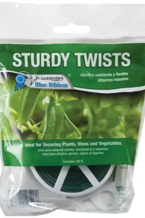 Super Sale Gardener's Blue Ribbon T001B Twist Plant Tie, 100 ft L, Plastic